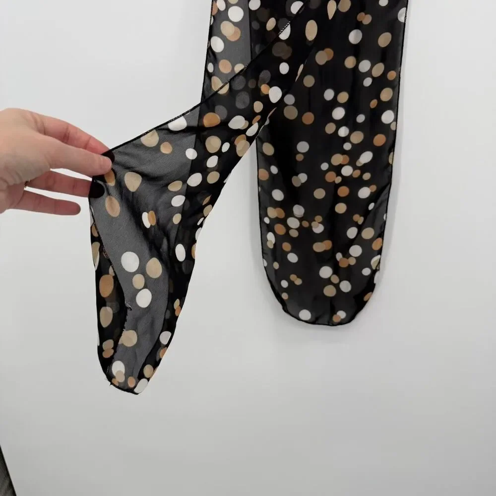 Unbranded Polka Dot Scarf Black Multi Dot Pattern Accessory Tie Neck